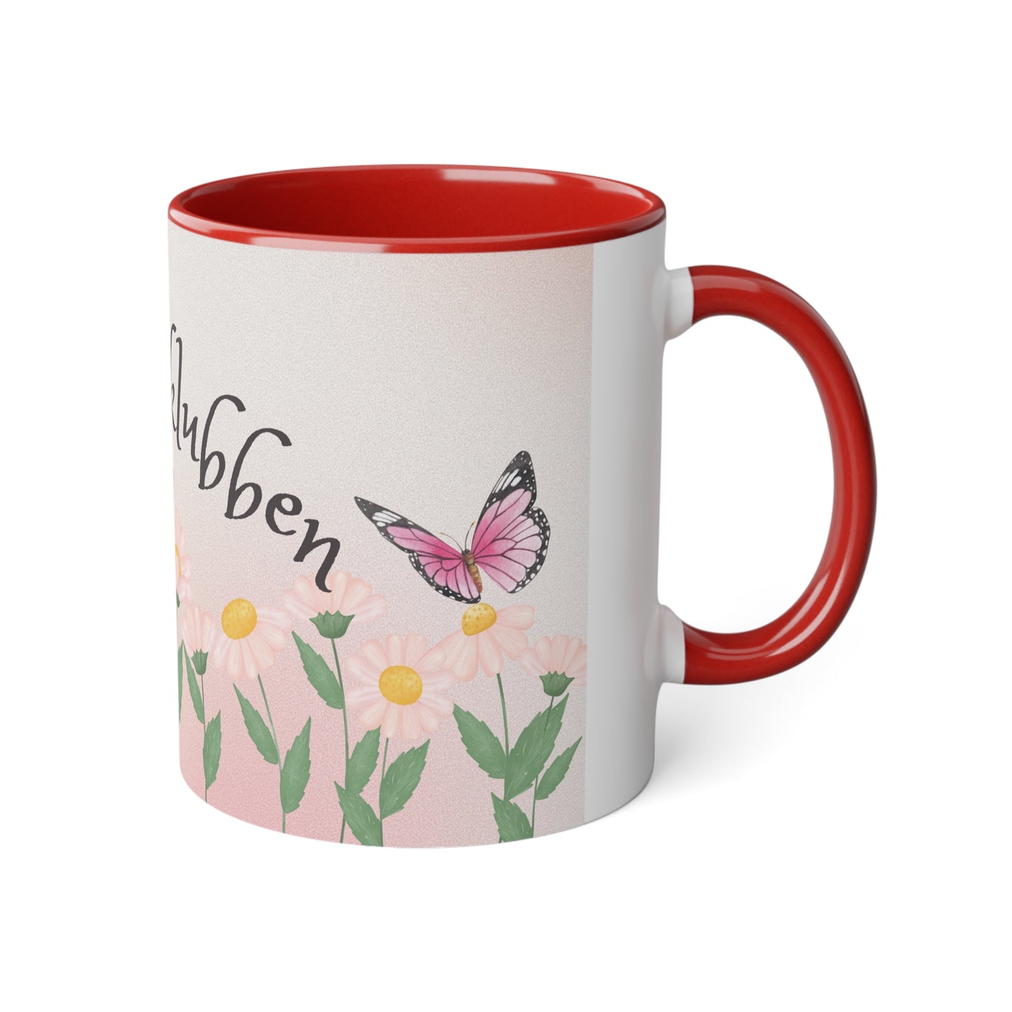Sommerfugl 2 - Kaffekoppklubben med ditt navn/tekst