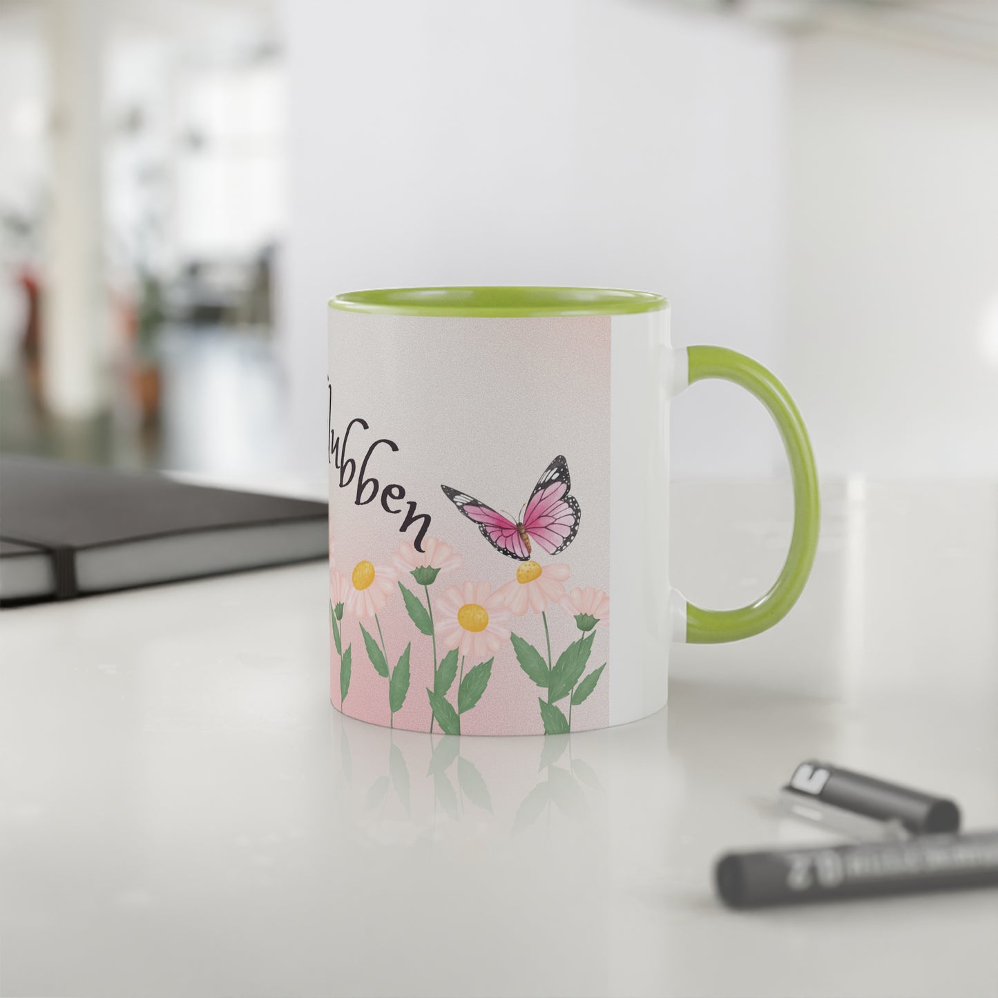 Sommerfugl 2 - Kaffekoppklubben med ditt navn/tekst