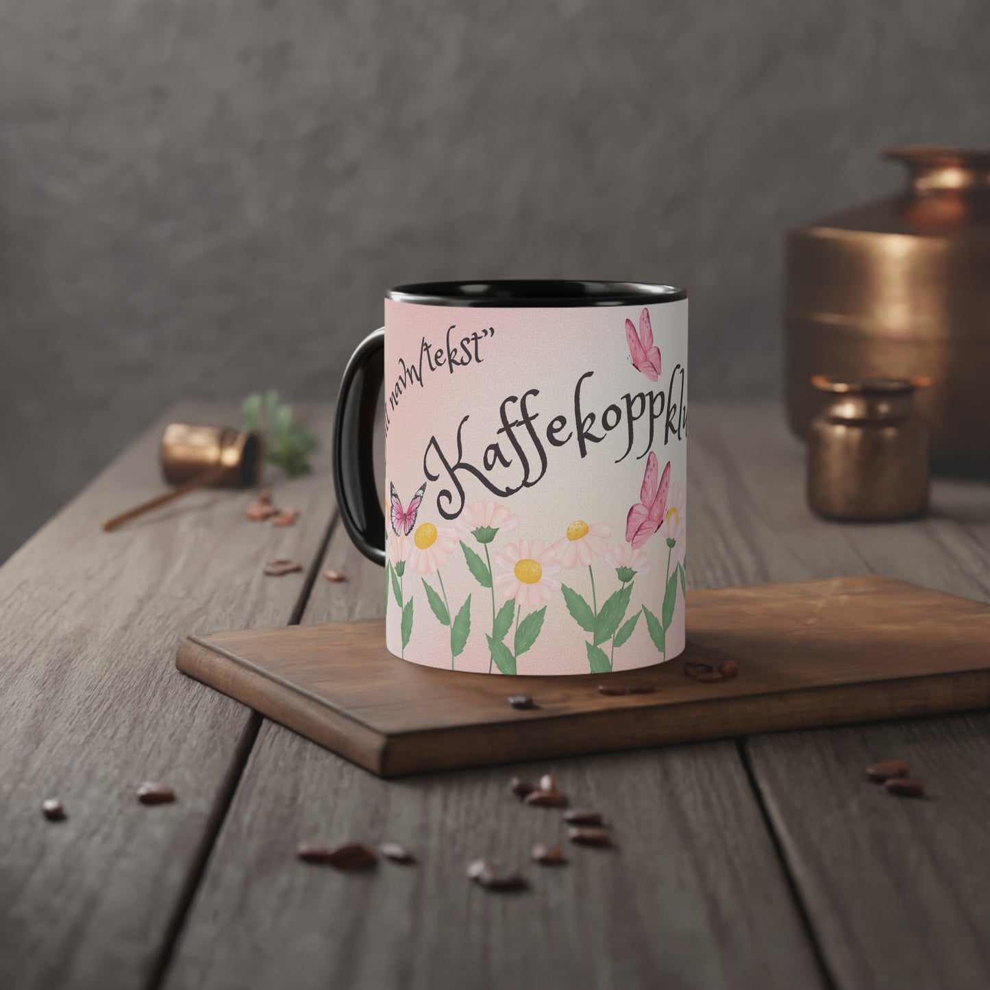 Sommerfugl 2 - Kaffekoppklubben med ditt navn/tekst