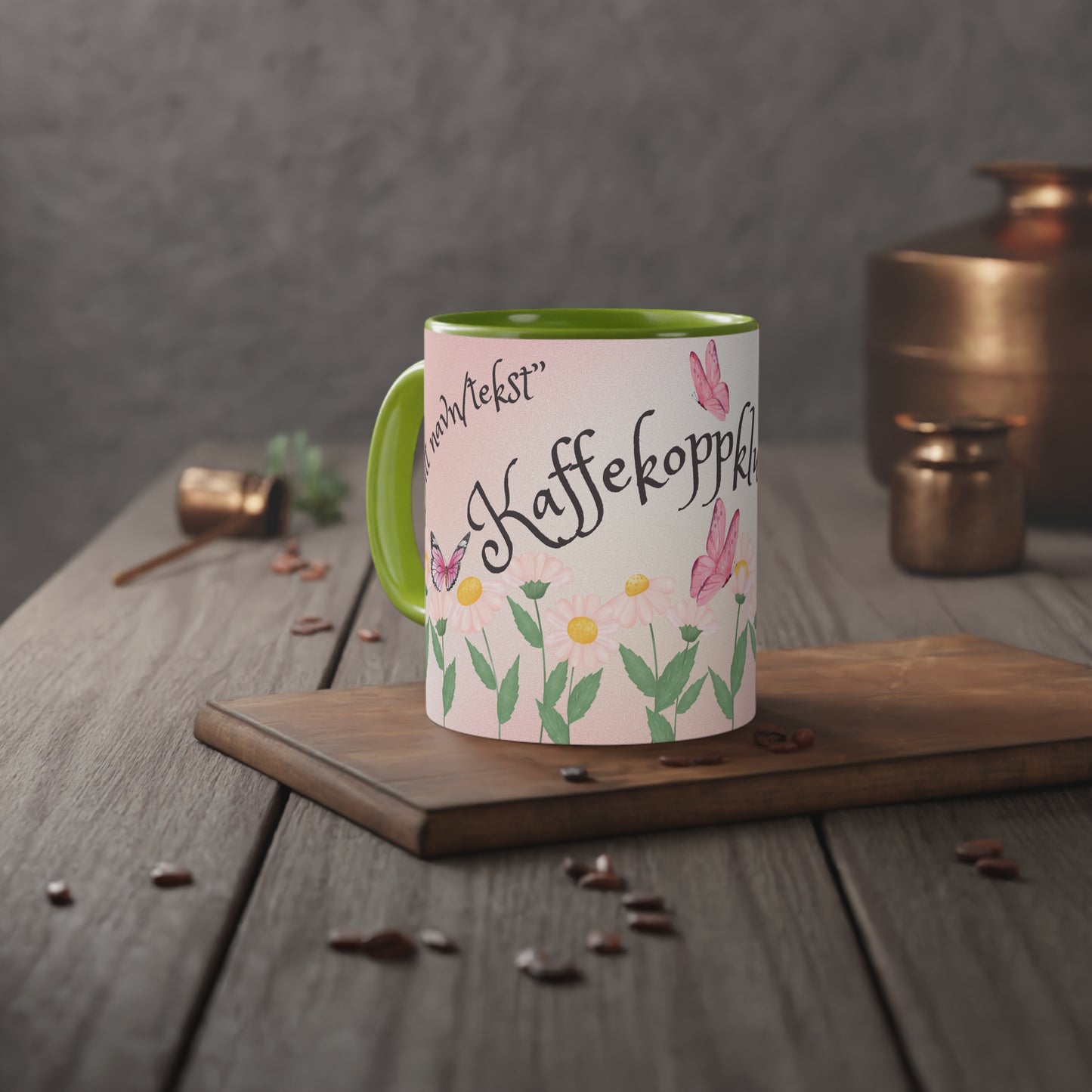 Sommerfugl 2 - Kaffekoppklubben med ditt navn/tekst