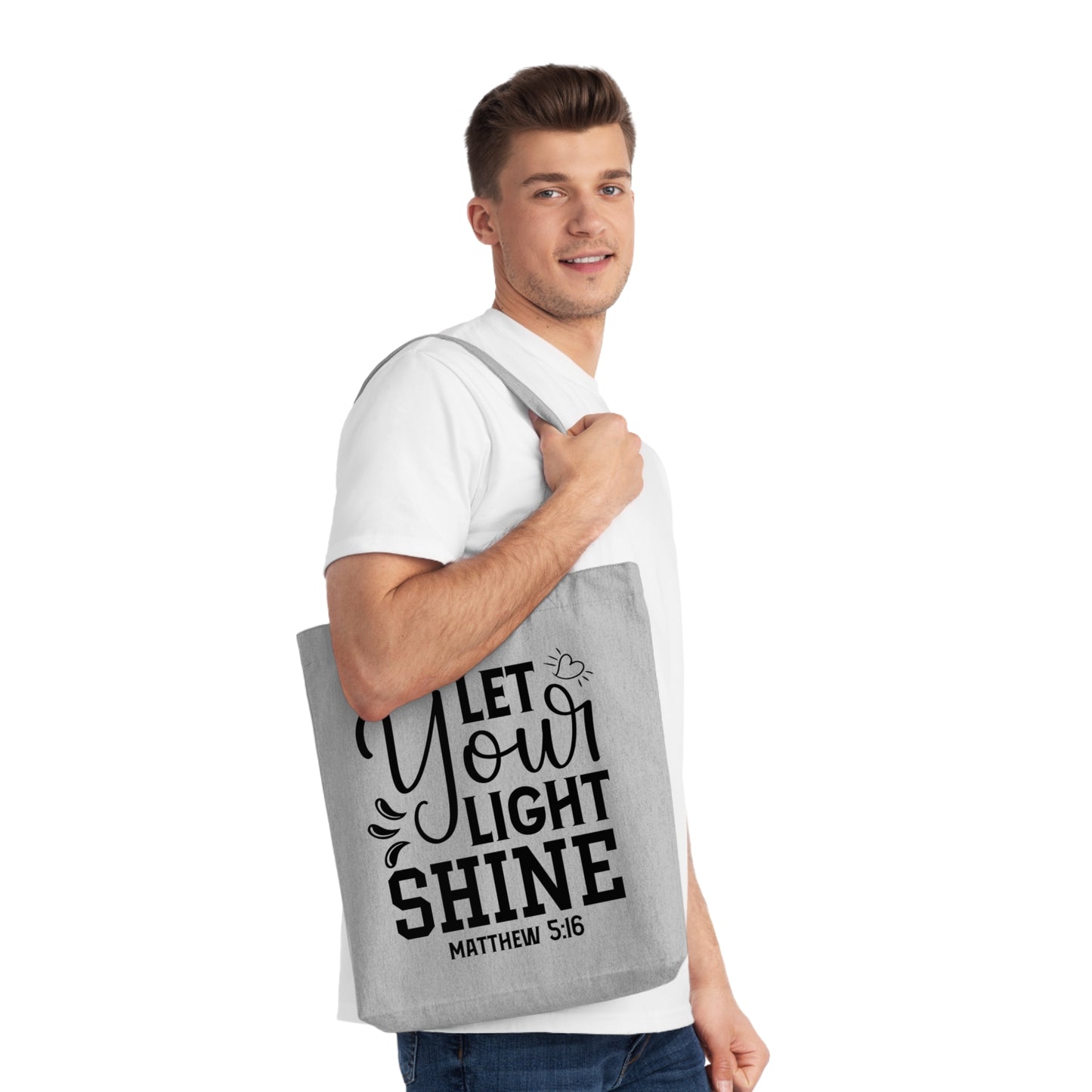 Let your light shine - Matt 5:16 - Woven Tote Bag