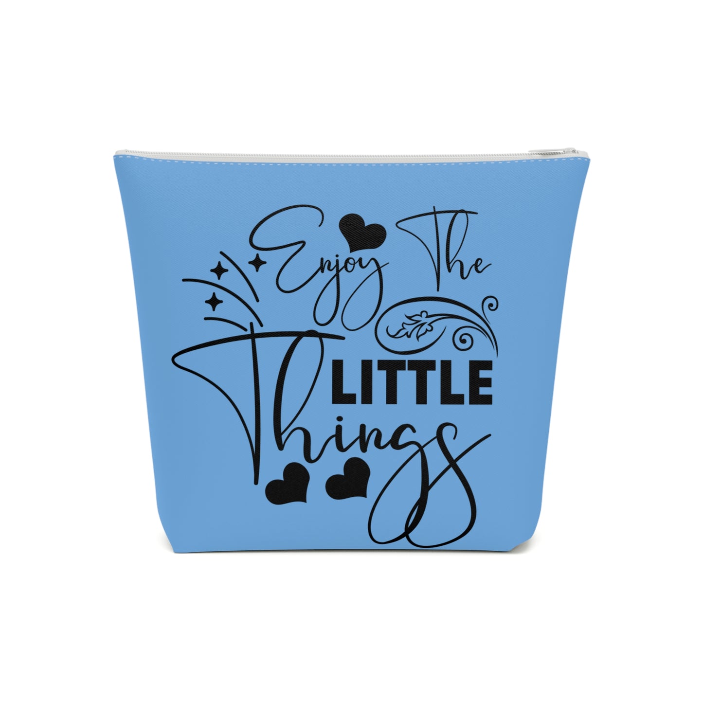 Enjoy the little things - Blue Cotton Cosmetic Bag