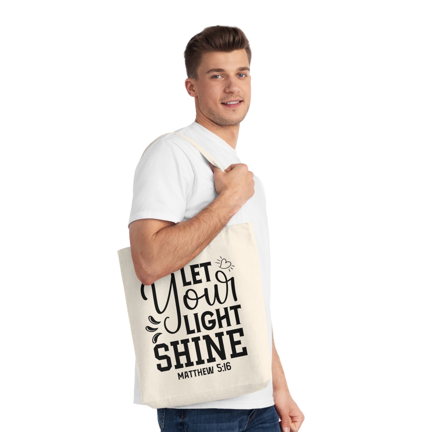 Let your light shine - Matt 5:16 - Woven Tote Bag