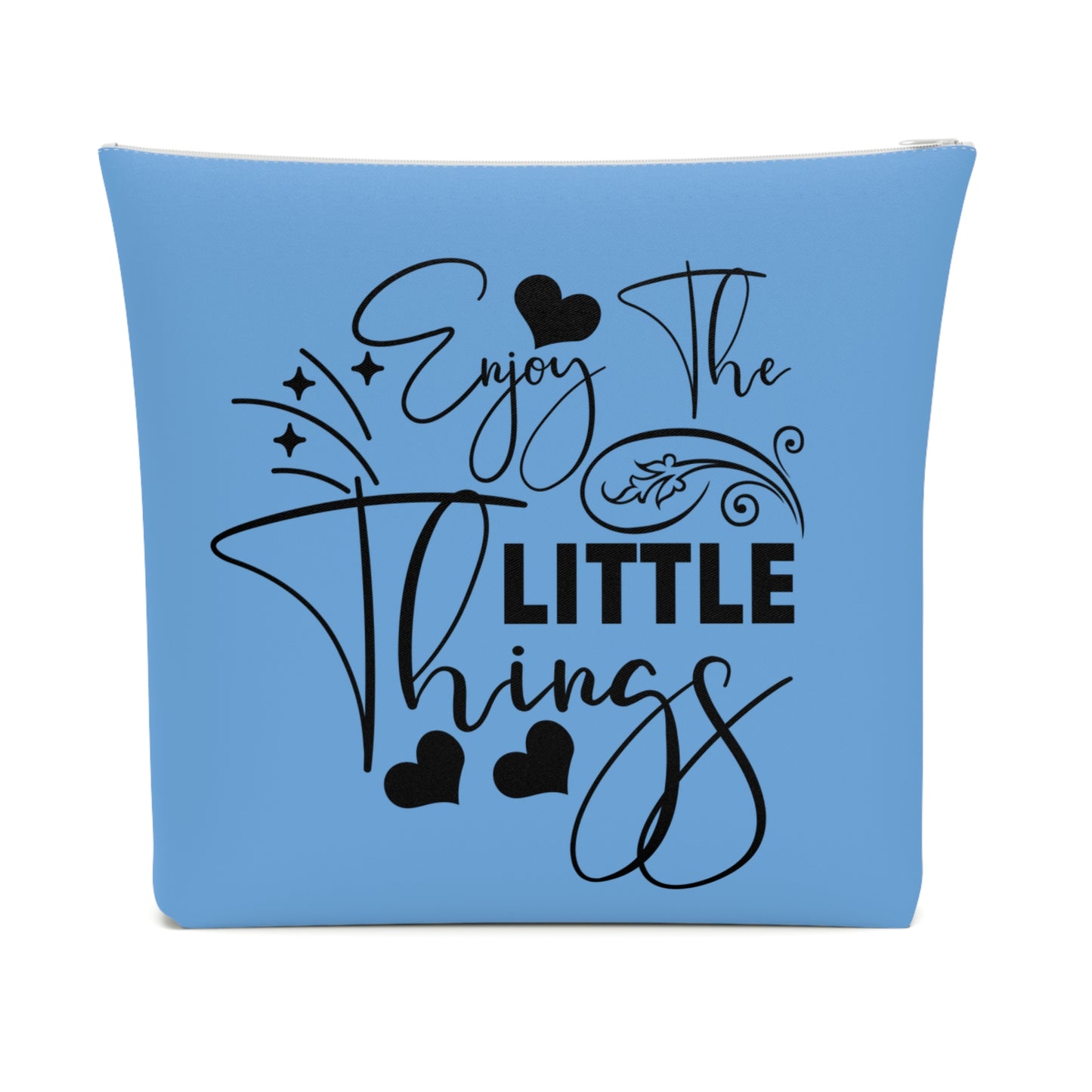 Enjoy the little things - Blue Cotton Cosmetic Bag