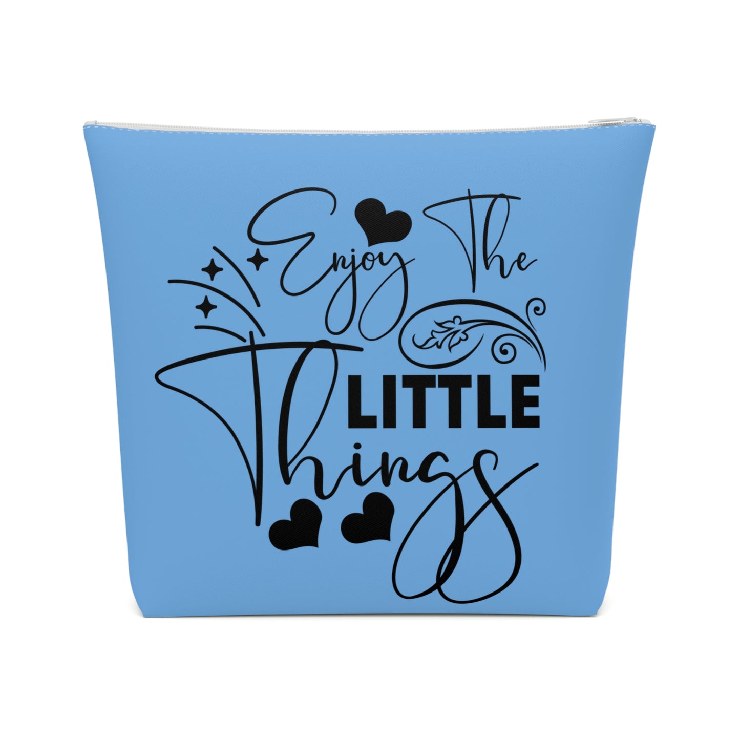 Enjoy the little things - Blue Cotton Cosmetic Bag